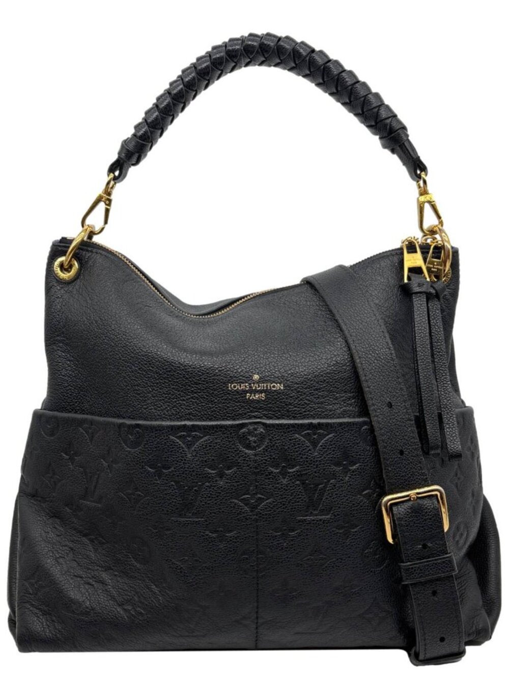 Louis Vuitton Maida Monogram Empreinte Leather Hobo Shoulder Bag Black